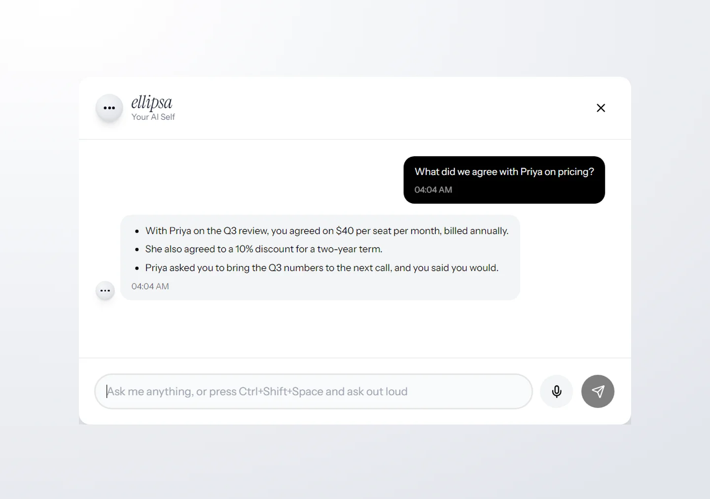 Asking Ellipsa a question