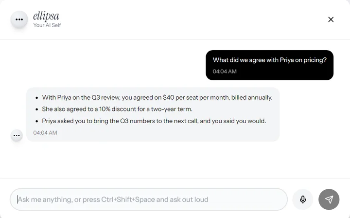 Asking Ellipsa a question