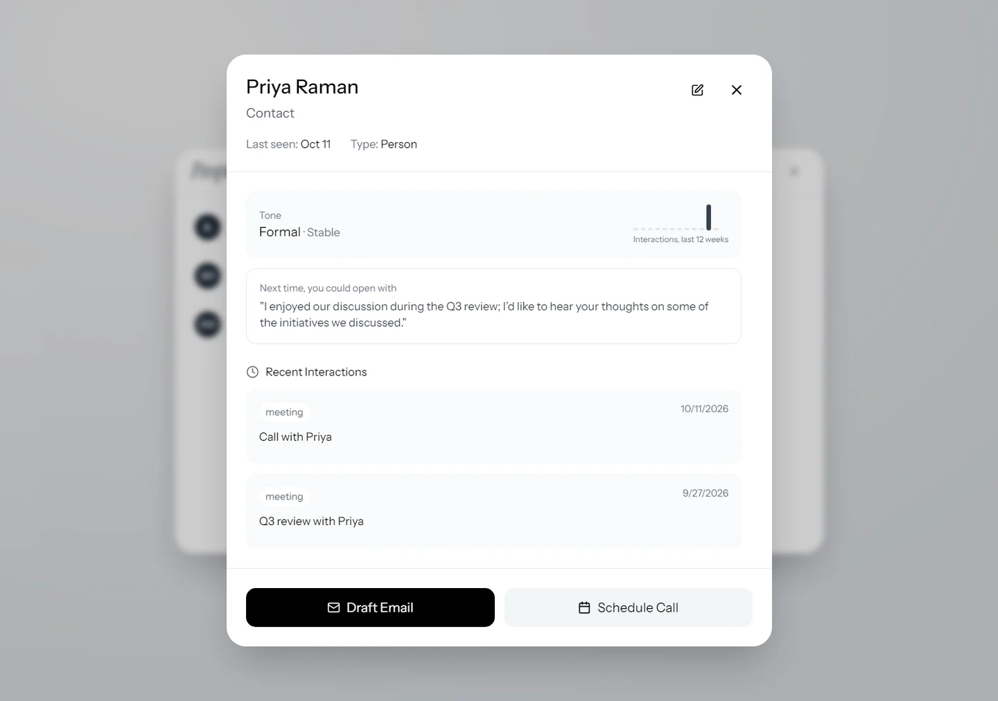 A person card in Ellipsa